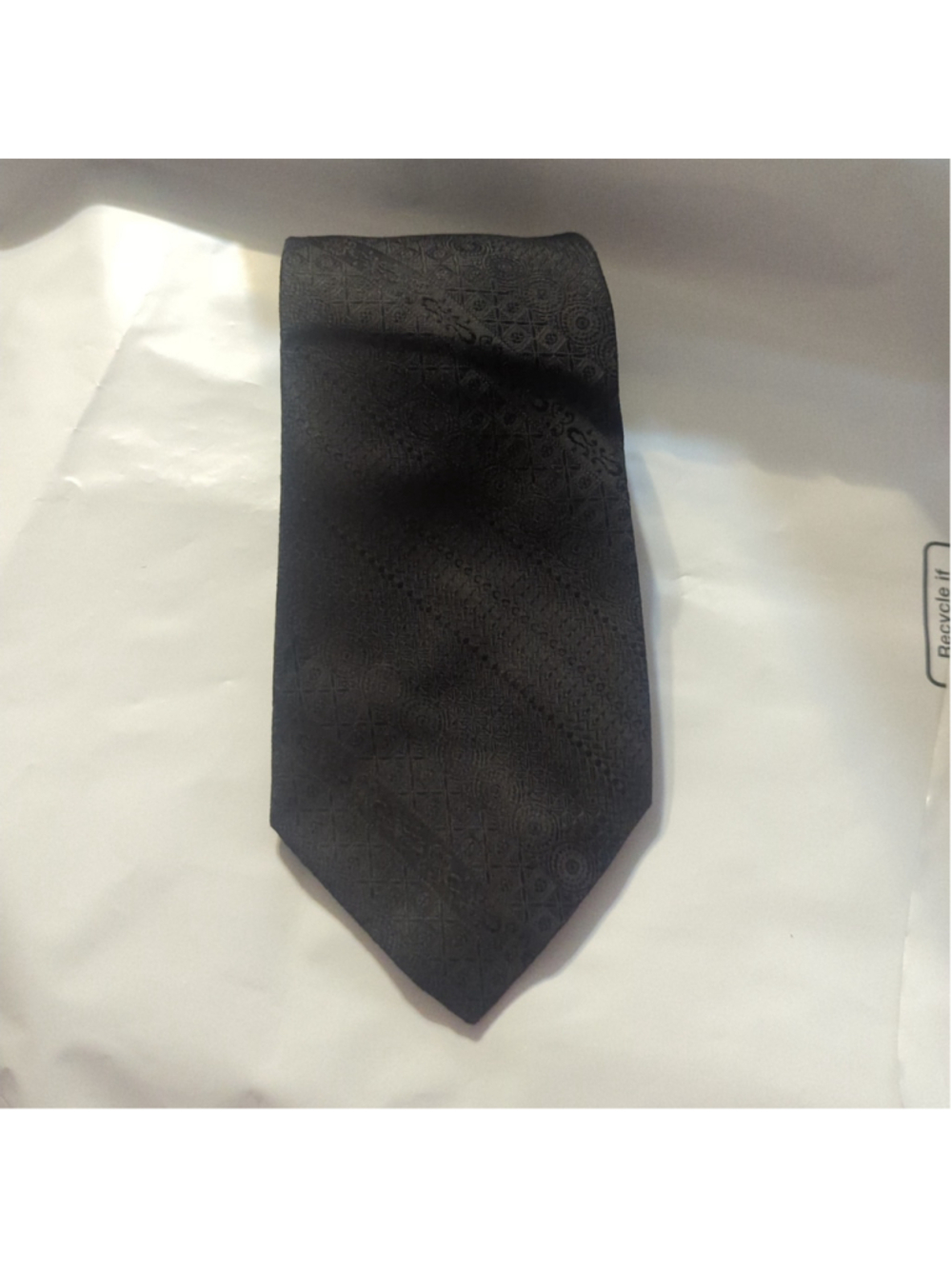 Vintage Wembley Black Patterned Neck Tie